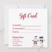 Snowman en Santa Gift-Kaart met prettige kerst (Achterkant)