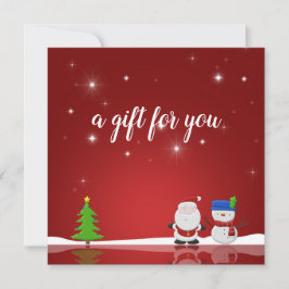 Snowman en Santa Gift-Kaart met prettige kerst