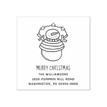 Snowman en Sars Editable Address Merry Kerstmis