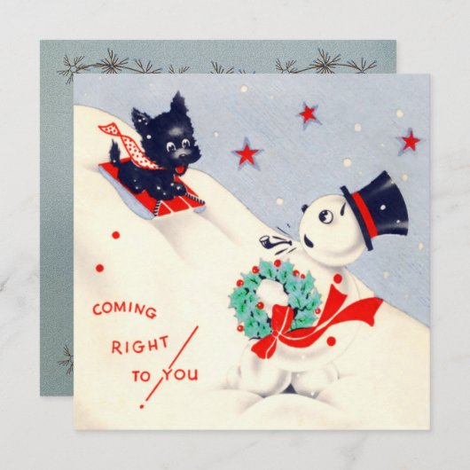 Snowman en Schotse kerstkaart (Voorkant / Achterkant)