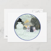 Snowman en Scottie Briefkaart (Voorkant / Achterkant)