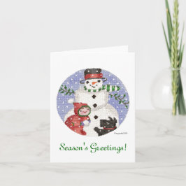 Snowman en Scottie Holiday Kaart