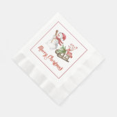 Snowman en Sled-kerstpapier Napkins Servet (Hoek)