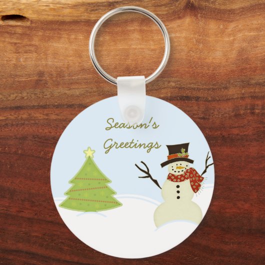 Snowman en Sleutelhanger met kerstbomen (Voorkant)