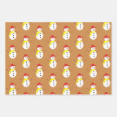 Snowman en sneeuw op bruin inpakpapier vel (Voorkant 3)