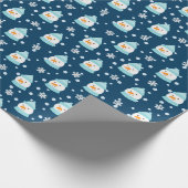 Snowman en Sneeuwvlokken Cadeaupapier (Hoek)