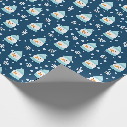 Snowman en Sneeuwvlokken Cadeaupapier (Hoek)