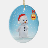 Snowman en sneeuwvlokken met kerst keramisch ornament (Rechts)