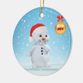 Snowman en sneeuwvlokken met kerst keramisch ornament (Links)