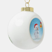 Snowman en sneeuwvlokken met kerst keramische bal ornament (Links)