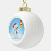 Snowman en sneeuwvlokken met kerst keramische bal ornament (Rechts)