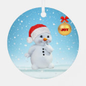 Snowman en sneeuwvlokken met kerst metalen ornament (Achterkant)