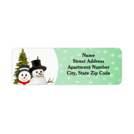 Snowman en Snowflake Holiday Adres Etiket