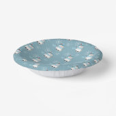 Snowman en Snowflake Holiday Blue Paper Bowl Papieren Kommen (Gebogen)