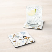 Snowman en Snowflake Holiday Drankjes Onderzetter (Rechterzijde)