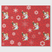  Snowman- en Snowflake-omslagpapier Cadeaupapier (Vlak)