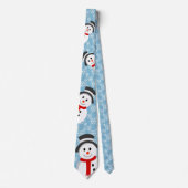 Snowman en Snowflake Pattern Stropdas (Voorkant)