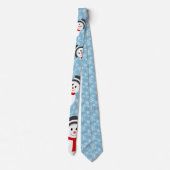 Snowman en Snowflake Pattern Stropdas (Achterkant)