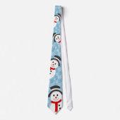 Snowman en Snowflake Pattern Stropdas (Voorkant)