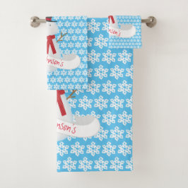 Snowman en Snowflakes Bad Handdoek