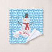 Snowman en Snowflakes Bad Handdoek (Wasdoekje)