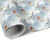 Snowman en Snowflakes Cadeaupapier (Rol Hoek)