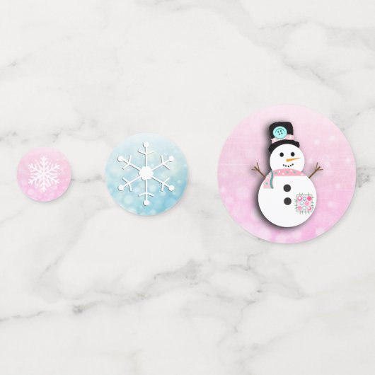 Snowman en Snowflakes kerstFeestdagen Confetti (Voorkanten)