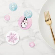 Snowman en Snowflakes kerstFeestdagen Confetti