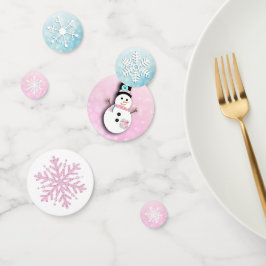 Snowman en Snowflakes kerstFeestdagen Confetti