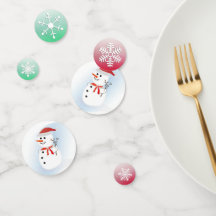Snowman en Snowflakes kerstFeestdagen Confetti