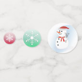 Snowman en Snowflakes kerstFeestdagen Confetti (Voorkanten)