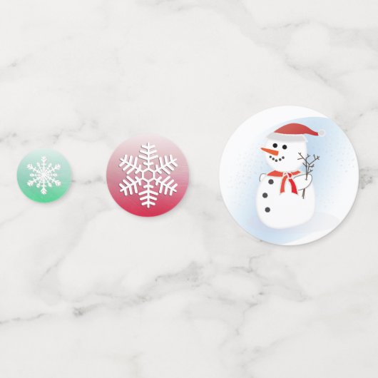 Snowman en Snowflakes kerstFeestdagen Confetti (Achterkanten)