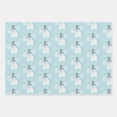 Snowman en Snowflakes Kute Kerstmis Inpakpapier Vel (Voorkant 3)