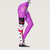 Snowman en Snowflakes op je kerst Leggings (Rechts)