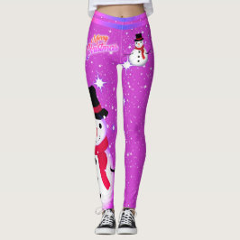 Snowman en Snowflakes op je kerst Leggings