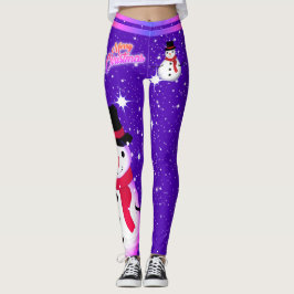 Snowman en Snowflakes op je kerst Leggings