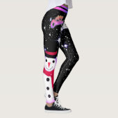 Snowman en Snowflakes op je kerst Leggings (Rechts)