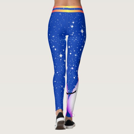 Snowman en Snowflakes op je kerst Leggings (Achterkant)