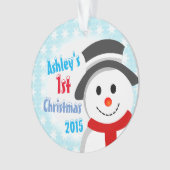 Snowman en Snowflakes Ornament (voorkant)