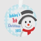 Snowman en Snowflakes Ornament (voorkant)
