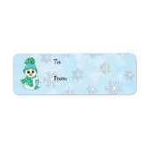 Snowman en Snowflakes van en naar Etiket (Voorkant)