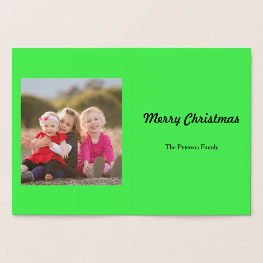 Snowman en Snowflakes, voor de zoete kerstboom Folie Kaarten (Binnen)