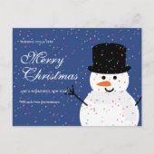 Snowman en Snowy Confetti Geen foto Feestdagenkaart (Voorkant)