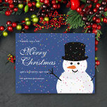 Snowman en Snowy Confetti Geen foto Feestdagenkaart<br><div class="desc">Kerstmis Snowman en Snowflake Confetti Holiday Kaart</div>