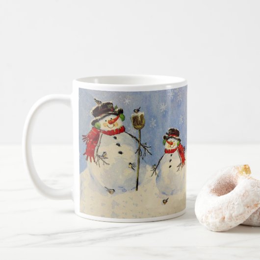 Snowman en Son Koffiemok (Met donut)