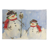 Snowman en Son Kussensloop (Achterkant-Links)