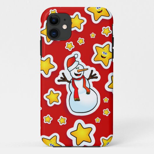 Snowman en sterren, iPhone 5 hoesje (Achterkant)