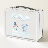 Snowman en wind in de winter (Achterkant)