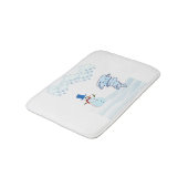 Snowman en wind in de winter badmat (Gekanteld)