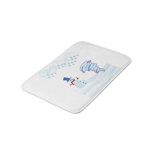 Snowman en wind in de winter badmat (Gekanteld)